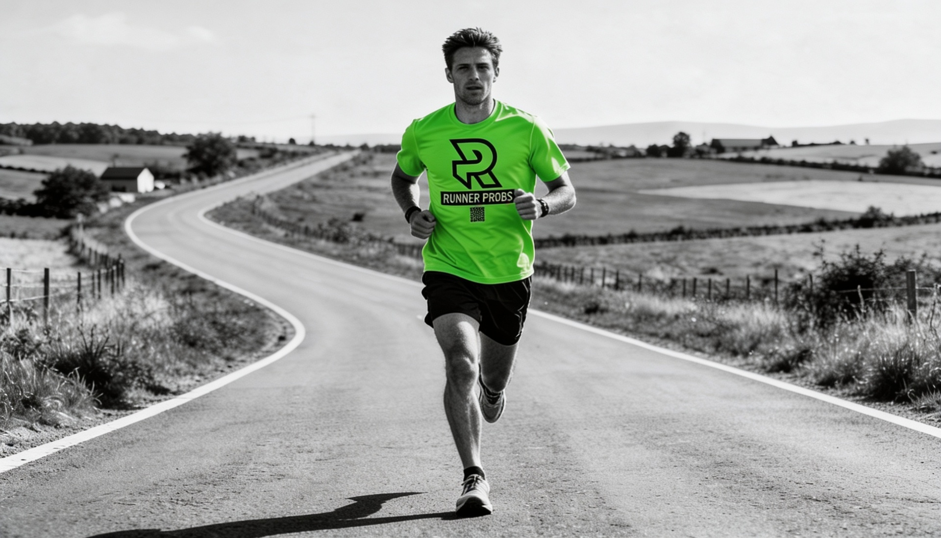 Runner in motion at dawn